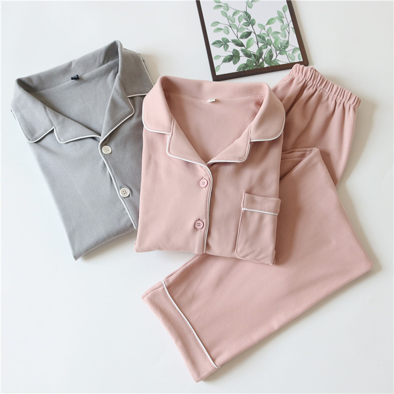舒绒日系睡衣女情侣款秋冬季加绒加厚男士长袖磨毛保暖家居服套装