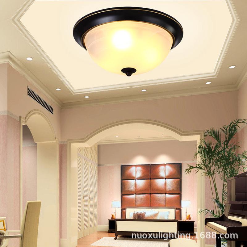 美式吸顶灯卧室书房阳台过道具走廊灯北欧铁艺灯饰欧式吸顶灯玄关