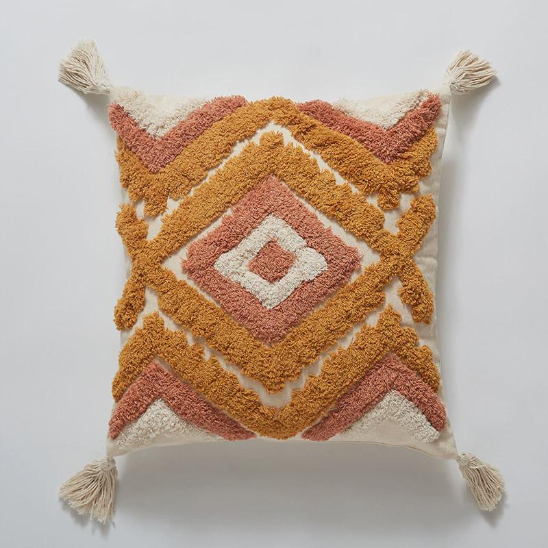 5zwins靠全棉簇绒抱枕摩洛哥民族民宿床上装饰沙发靠垫套波西米亚