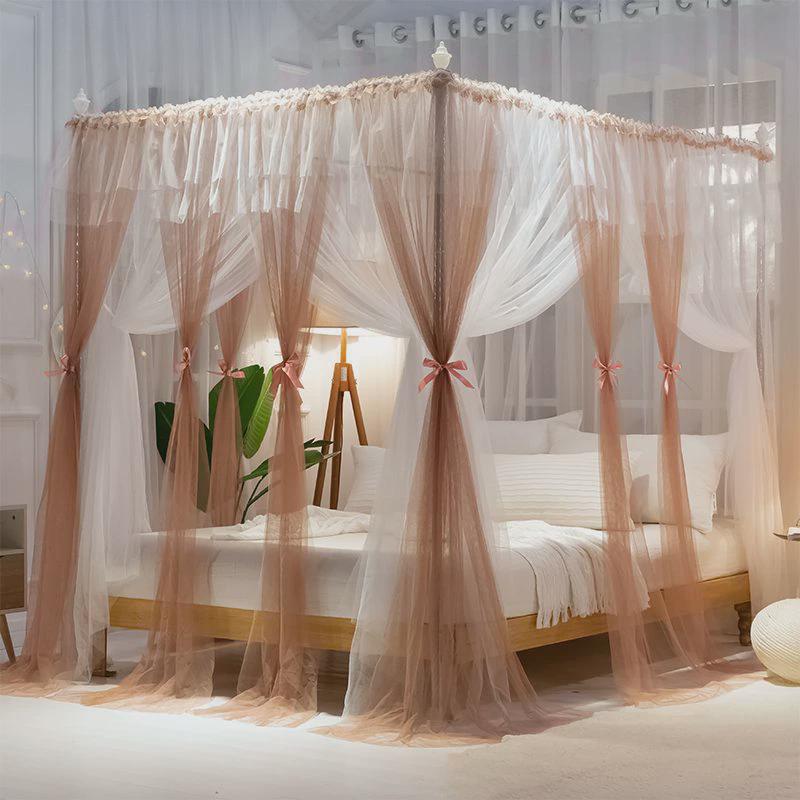 宫廷加密蚊帐家用公主风1.5米/1.8米床床不锈钢支架2米双人1.2m床