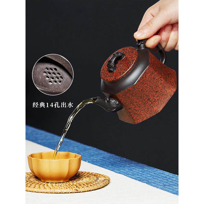 热销444z批发宜兴纯全手工紫砂壶名家正宗八方降龙绞泥泡茶壶单壶