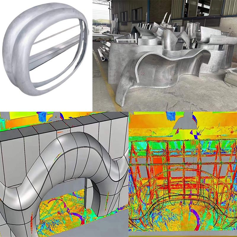 单曲铝板天花造型2.5形商场幕墙烤漆弯曲厚外墙铝合金双曲铝单板
