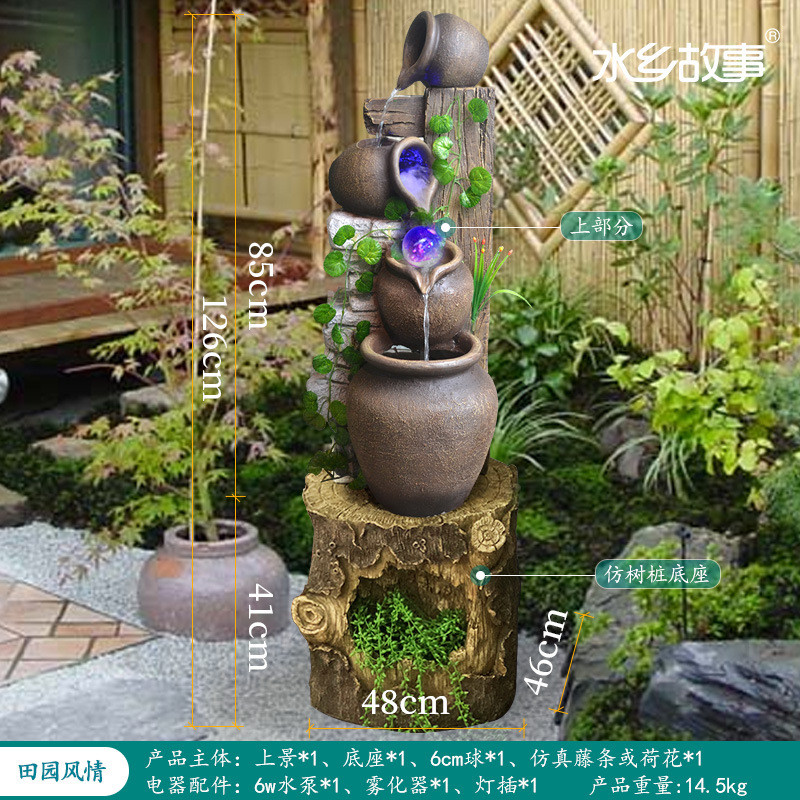 od59批发阳台装饰落地假山流水喷泉庭院装饰造景摆件鱼池景观院内