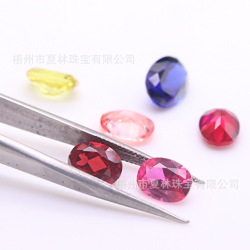 实验室培育宝石碧玺红蛋形仿天然人工培养彩宝高端饰品配石