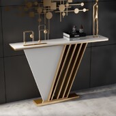 岩板不锈钢玄关桌柜台轻奢入户客厅装 饰靠墙简约现代北欧景条案端