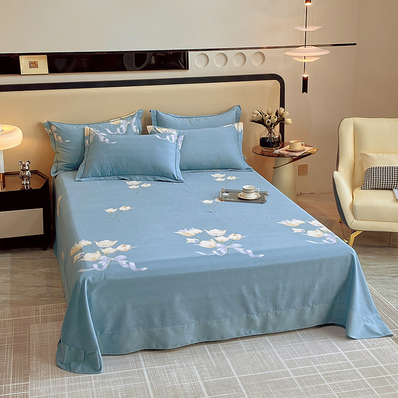 新款纯色磨毛床单单件被单三件套加厚学生宿舍单人磨毛炕单批发