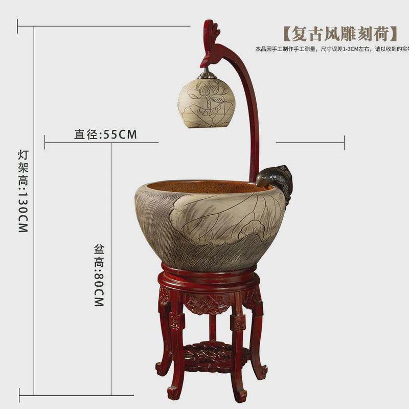 中式创意流水喷泉手绘陶瓷办公室客厅简约装饰鱼缸开业送礼摆件,家居饰品,装饰摆件,淘宝优惠券,粉丝福利购,淘宝优惠卷