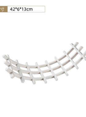 现代北欧创意弯形网格果盘拱门摆件茶几展厅书柜样板间软装工艺品