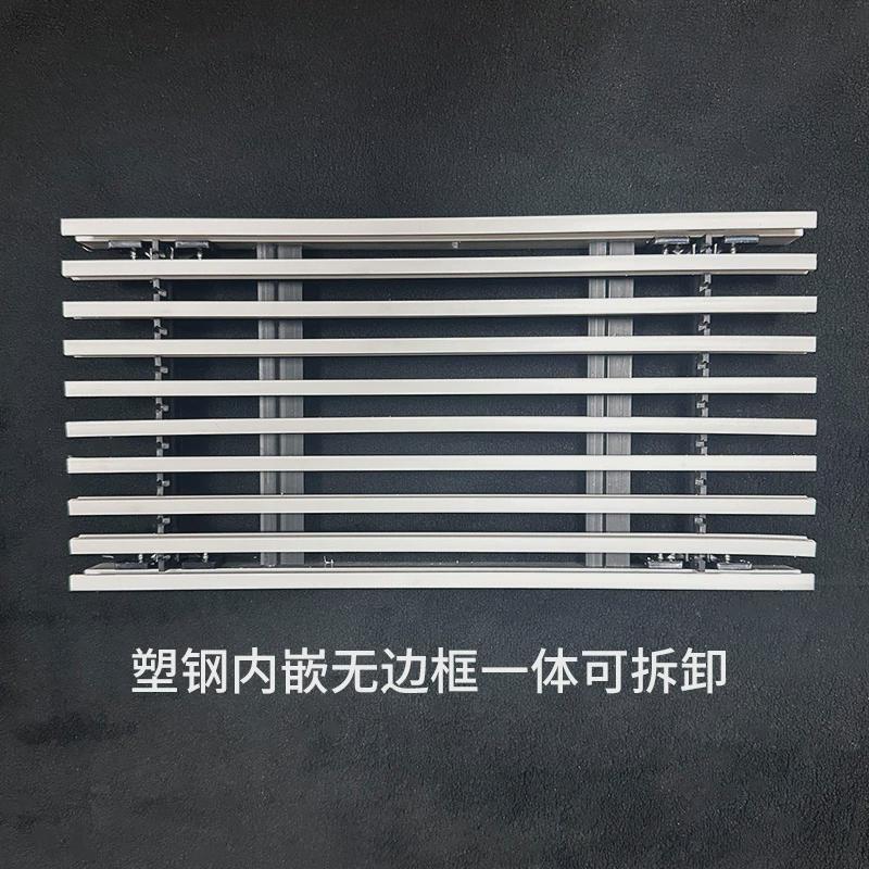 铝合金出风口中央空调出风口百叶格栅内嵌排风无边框极简白色口