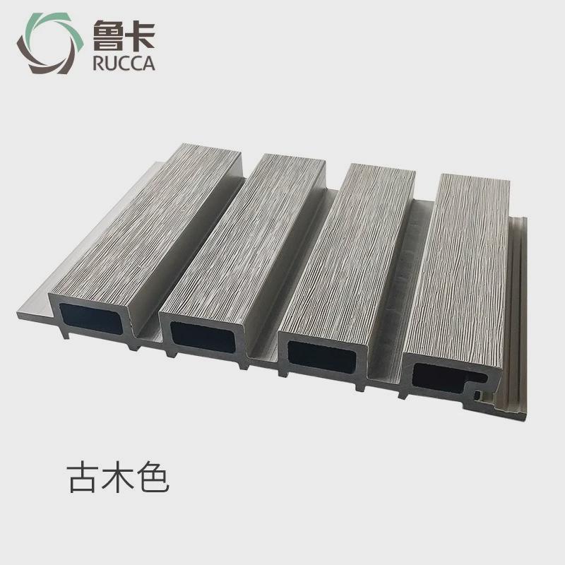 鲁卡户外栏板围木塑露台花园围墙板木塑格栅板室外防腐木墙板