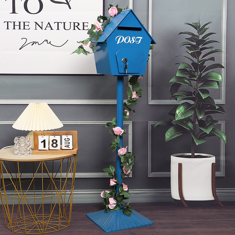 复古英伦风铁艺信箱邮箱模型摆件装饰酒吧商场影楼网红餐厅道具