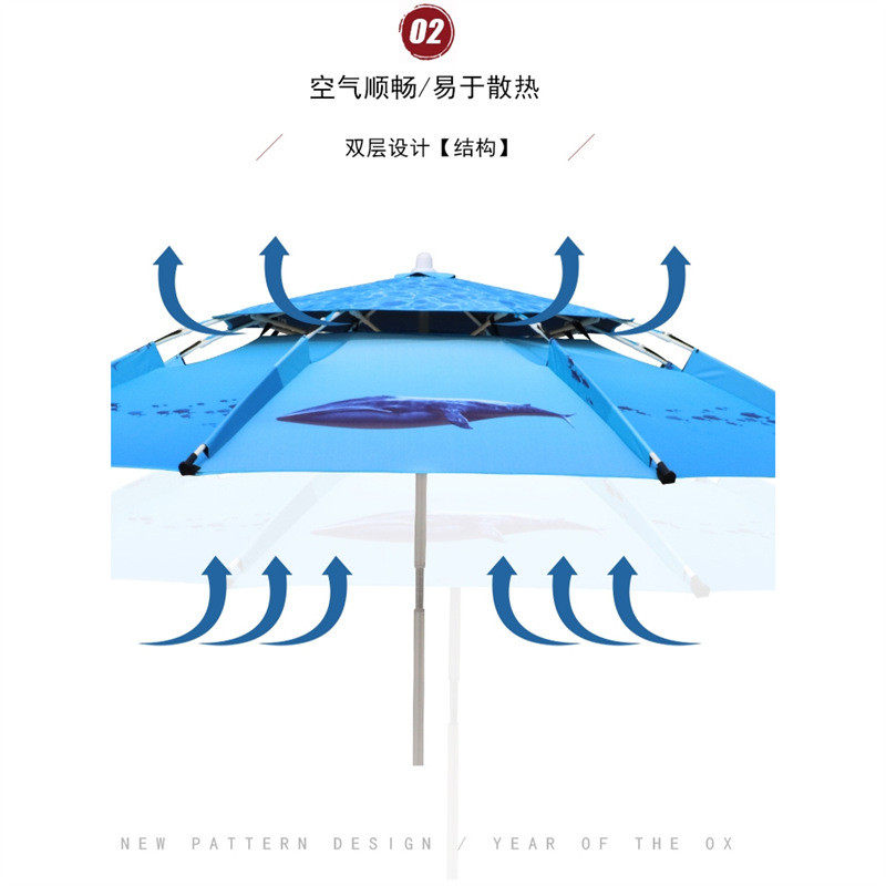 雨帆钓鱼伞2.2米万向防雨户外钓伞2.4米双层遮阳伞垂钓伞