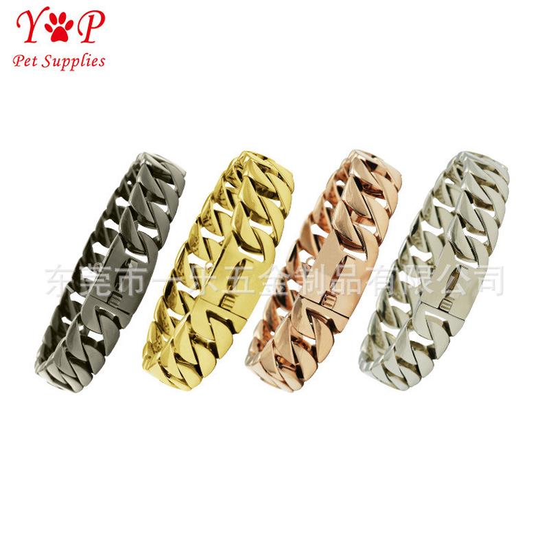 热销20mm不锈钢宠物用品狗项圈猛犬法斗恶霸犬颈圈杜古巴链宾狗脖