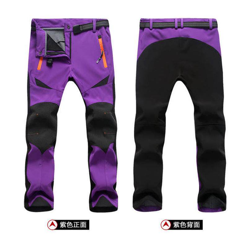 情侣款冲锋裤户外软壳裤防风防雨滑雪裤男女款加大码抓绒裤