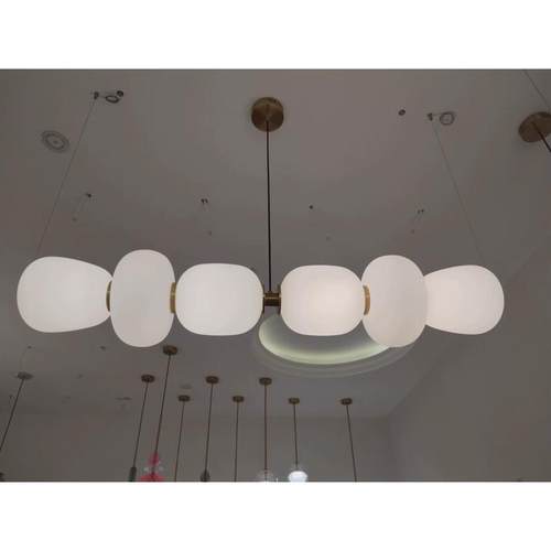 北欧餐厅长条玻璃吊灯设计师创意现代简约吧台茶室书房展厅灯具