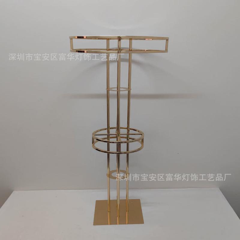 婚庆道具金色铁艺电镀创意摆件金属花架酒店婚礼主桌中心装饰