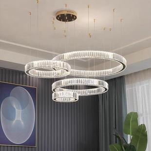 热销chandelier餐厅吊灯轻奢风现代简约客厅主灯具高级感法式水晶