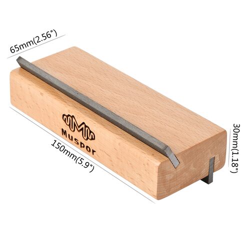 Muspor2合1吉他品丝枫木斜角锉35°和90°角两用倒角锉维修工具