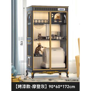 室内一体猫咪屋 猫别墅笼子家用室内猫窝超大木制超大号空间封闭式