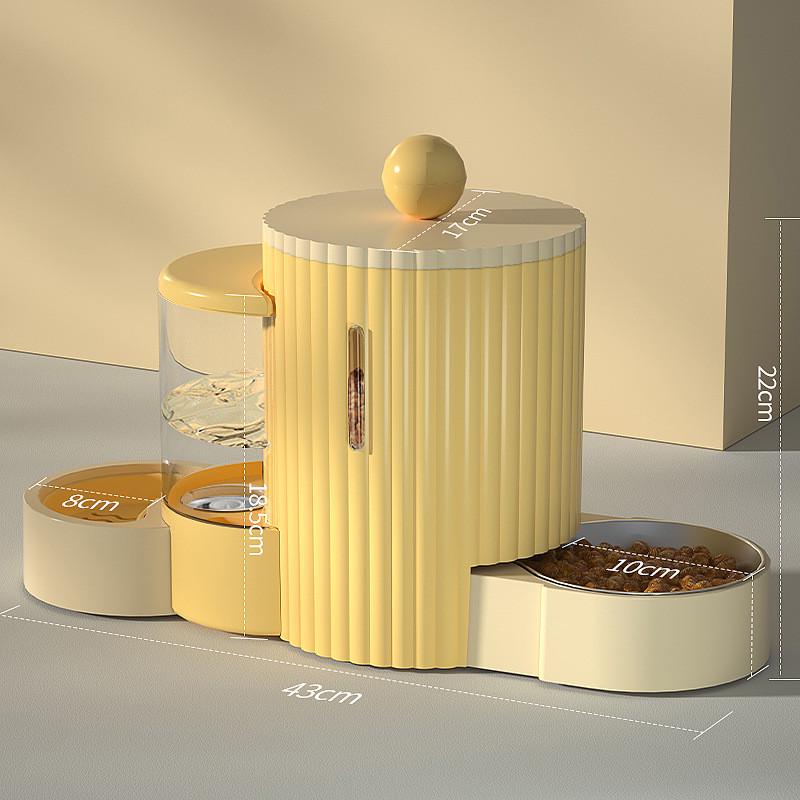 钢水自动饮水喂食器不锈宠物粮一体猫碗狗食盆