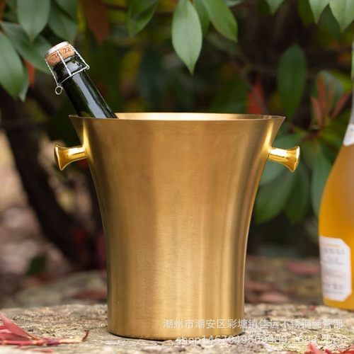 热销商用冰桶家用商用小蛮腰香槟桶酒吧ktv不锈钢冰粒冰块酒具冰