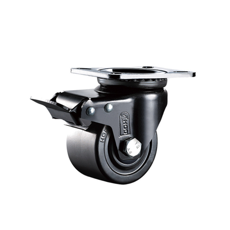 中山厚德HOD3寸低重心调节万向轮2.5寸脚轮刹车/轮子尼龙支撑脚轮