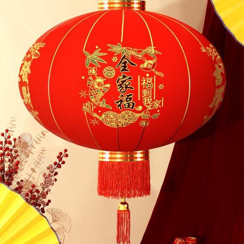 大红灯笼植春节广告喜庆结婚装饰灯笼国庆户外防水灯笼挂饰绒宫灯
