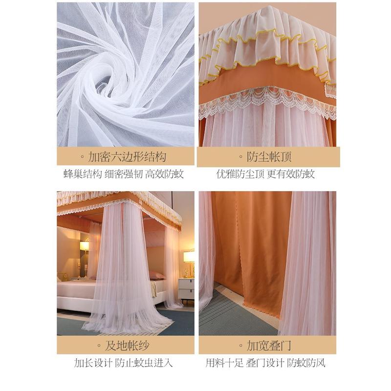 0fe9新款双层遮光布床幔床帘一体式蚊帐挡风床双人1.81.5保暖