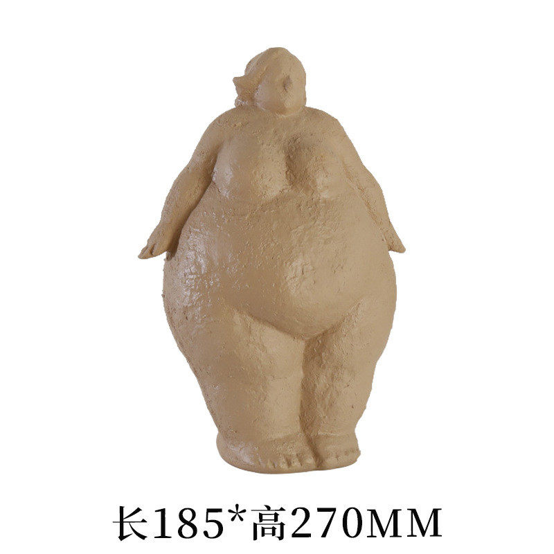 胖女人装饰品轻奢工艺品北欧书架酒柜玄关样板房现代雕塑艺术摆件