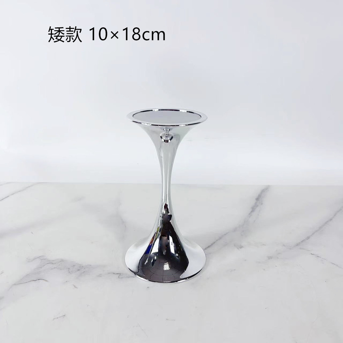 现代轻奢银色电镀金属烛台摆件样板间售楼处客厅餐厅餐厅软装饰品