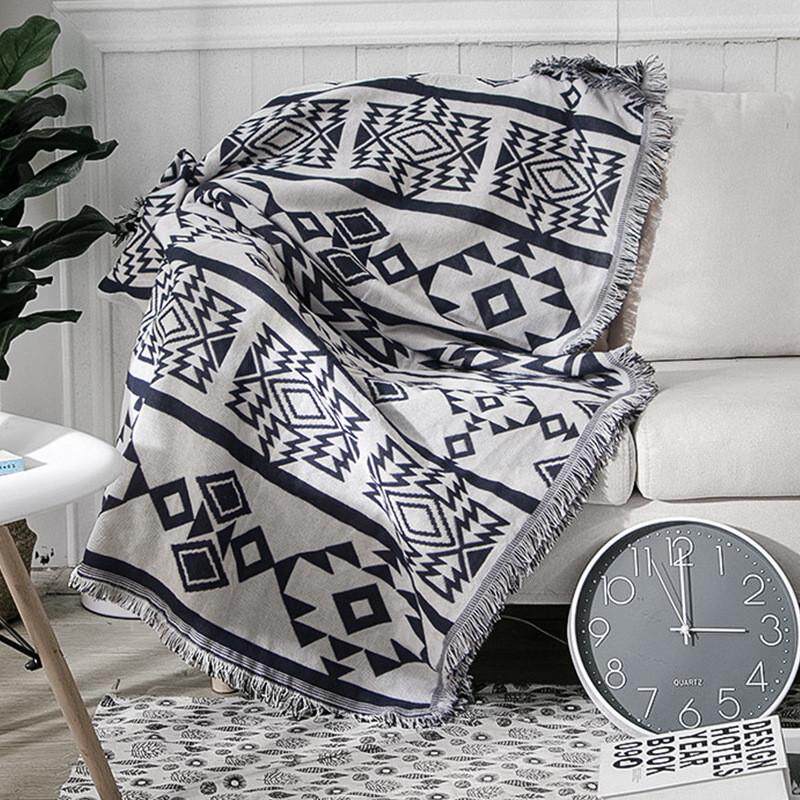 复古棉线毯防滑沙发盖布通用ins沙发罩通用民族风单人全盖沙新款