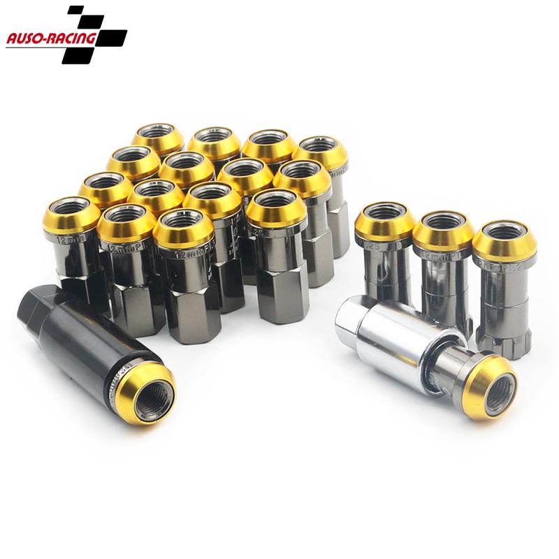 赛车改装母车轮螺母铬钛合金涂层防盗耳螺母锁具M12x1.25M12x1.5