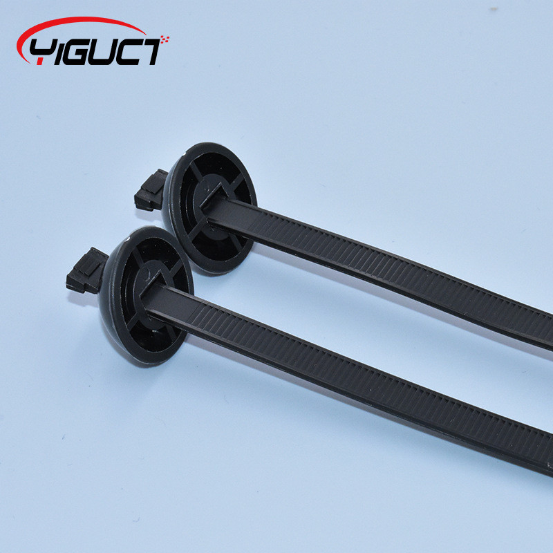 厂家基板汽车定制尼龙扎带双面带齿固定大梁线形圆形固定头束线带