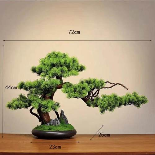 新中式仿真迎客松盆景绿植盆栽客厅玄关办公室茶室家居装饰摆件