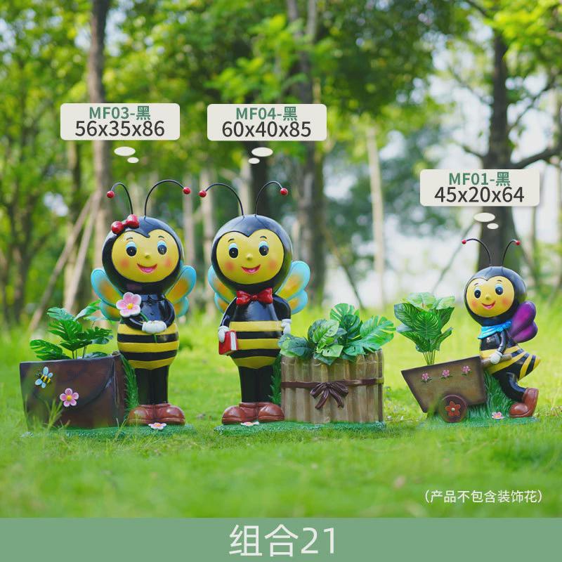 户外卡通蜜蜂动物雕塑园林景观小品阳台花缸装饰别墅花园庭院摆件
