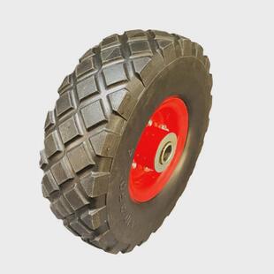 供应350-4充气轮橡胶轮10寸耐用pu发泡轮工具车手推车轮胎