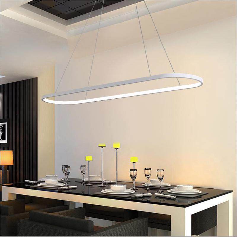 热销现代简约led跑道收银前台椭圆形吧台工作室吊灯办公会议餐厅