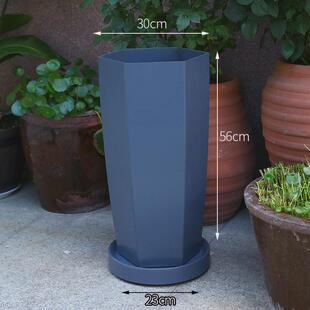 北欧现代花盆创意简约特大号落地盆客厅绿植底轮托盘仿水泥盆批发