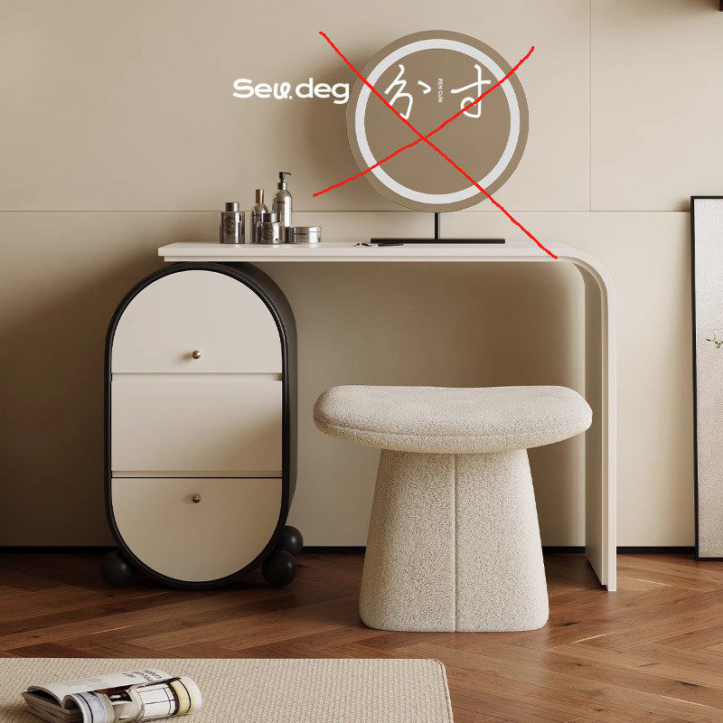 几度2024新款奶油风梳妆台收纳柜一体卧室简约现代伸缩化妆桌轻奢,住宅家具,梳妆台/桌,淘宝优惠券,粉丝福利购,淘宝优惠卷