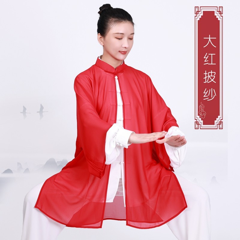 小和男太极服女新款洋气比赛表演太极拳练功服装山刺绣披纱春夏季