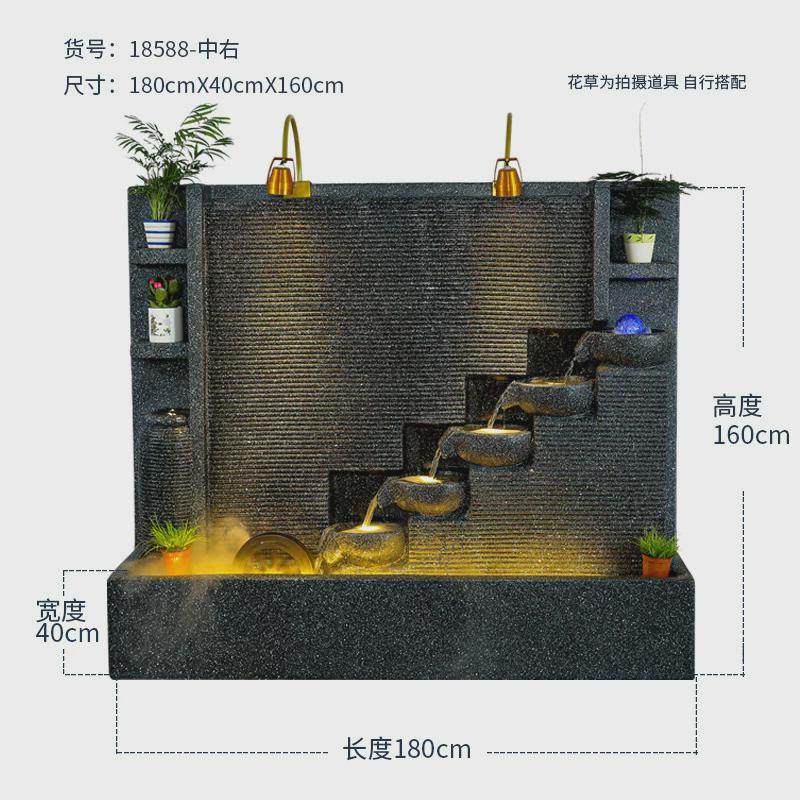 源头工厂水幕墙酒店水景养鱼池流水假山喷泉摆件造景公司会所庭院