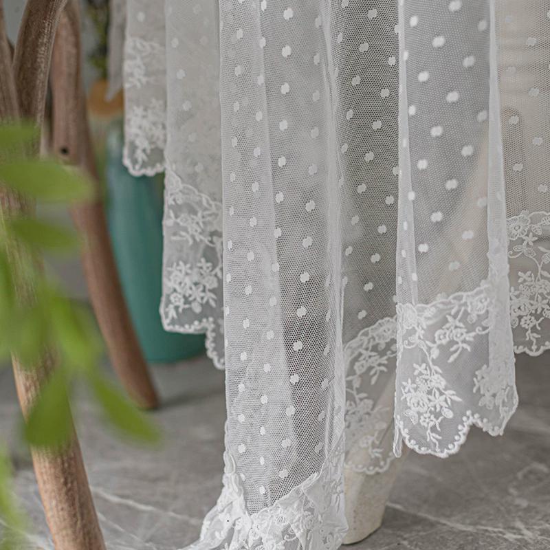1vpr白色小清新蕾丝波ins风方桌餐桌布台布法式美式透明盖巾桌布