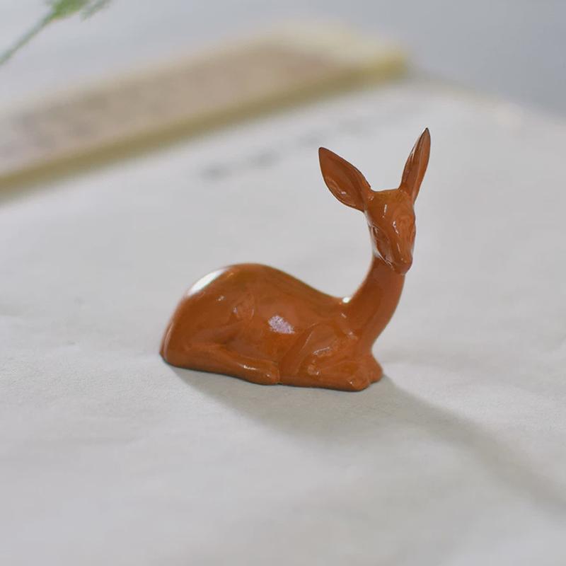 铜小鹿可爱文房书法专用毛笔笔搁笔架笔山黄铜彩铜热着色摆件礼品