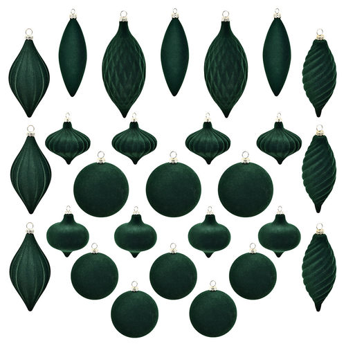 27pk植绒圣诞球圣诞节装饰品盒装圣诞绒球植圣诞树装饰小挂件