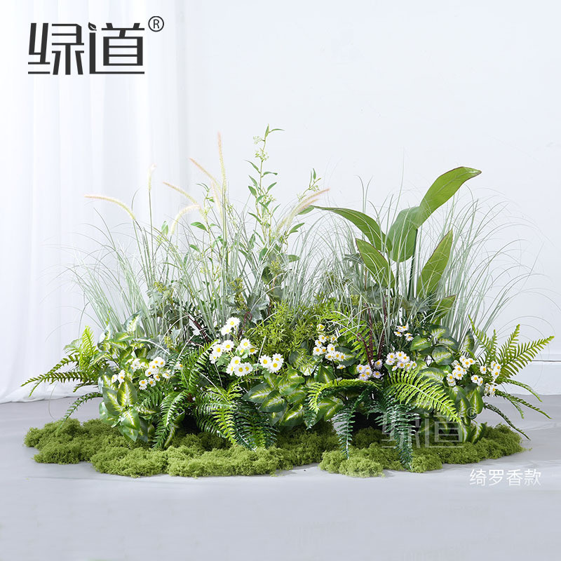 仿真绿植花槽造景组合仿真花植物花箱高级仿生假绿植落地装饰室内