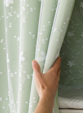 热销5ZW学生宿舍床帘下铺女强遮光加厚寝室少女清新上铺绿色加密