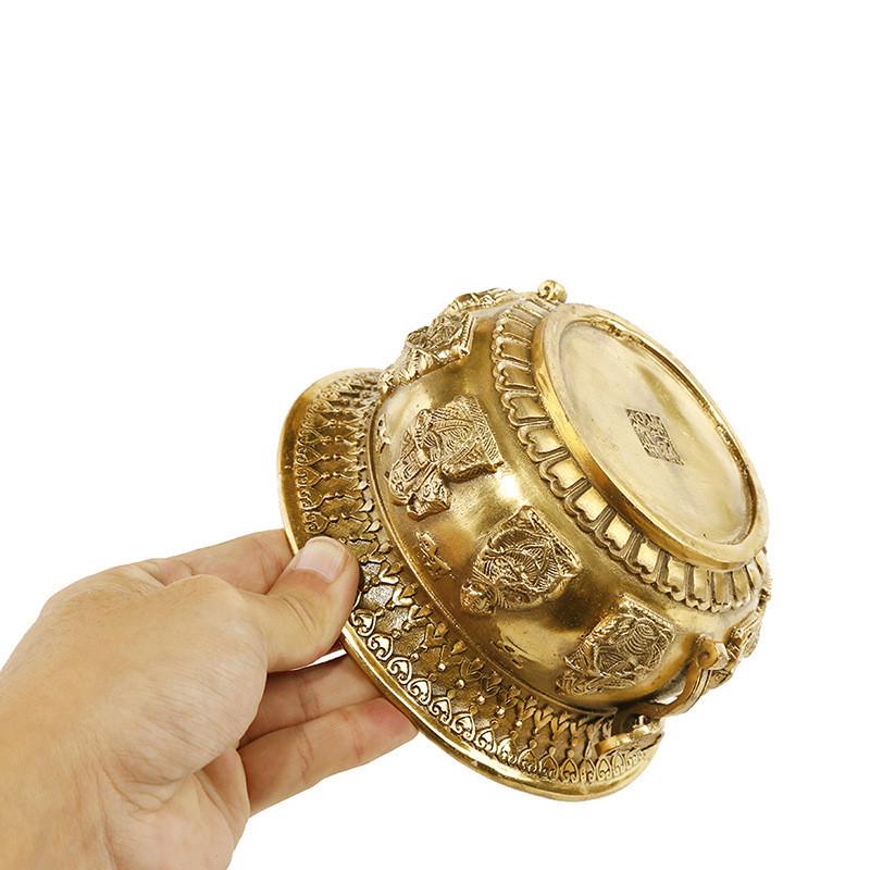 兴旺铜器聚宝盆摆件五路财神铜家居香炉工艺品