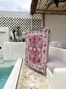 vanlife文艺休闲毯沙发毯文艺户外房车盖毯花卉沙滩巾