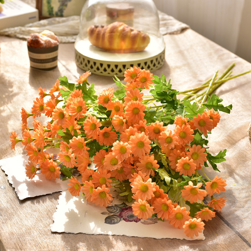 洋甘菊小雏菊假花仿真花客厅摆设餐桌摆件拍照道具装饰花束花艺花