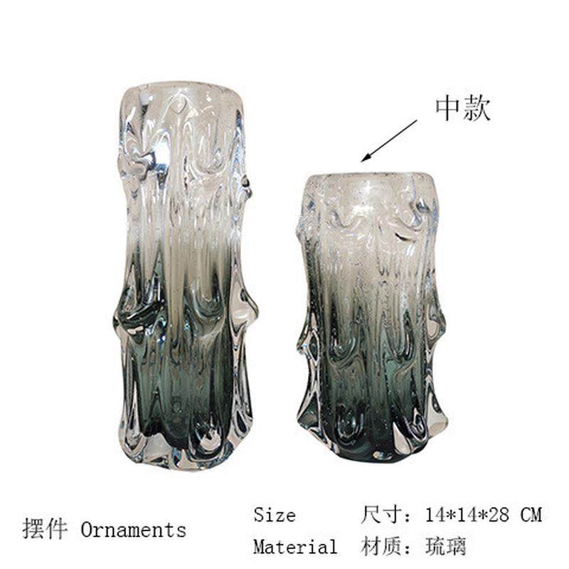 北欧轻奢加厚琉璃灰色高档摆件桌面花瓶样板间客厅餐厅电视柜酒店,家居饰品,装饰摆件,淘宝优惠券,粉丝福利购,淘宝优惠卷